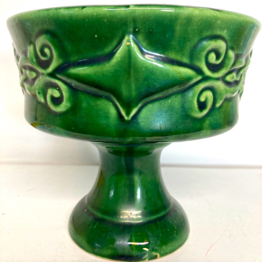 Vintage ceramic pedestal planter